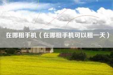 在哪租手机（在哪租手机可以租一天）