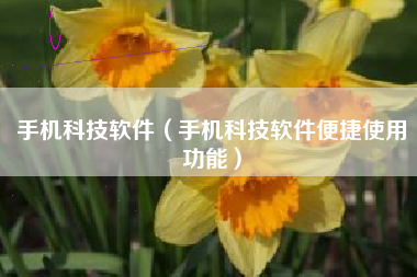 手机科技软件（手机科技软件便捷使用功能）