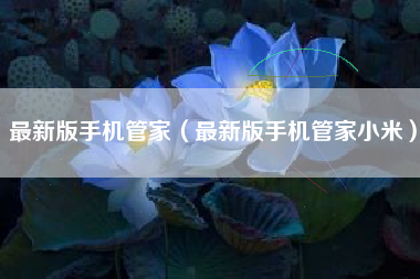 最新版手机管家（最新版手机管家小米）