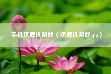 手机挖掘机游戏（挖掘机游戏app）