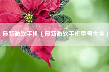 最新微软手机（最新微软手机型号大全）