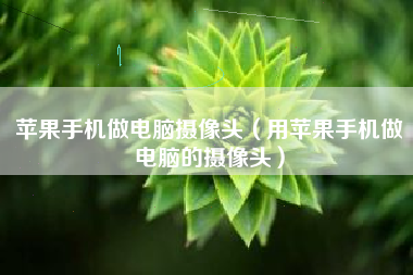 苹果手机做电脑摄像头（用苹果手机做电脑的摄像头）