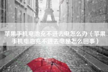 苹果手机电池充不进去电怎么办（苹果手机电池充不进去电是怎么回事）