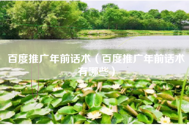 百度推广年前话术（百度推广年前话术有哪些）