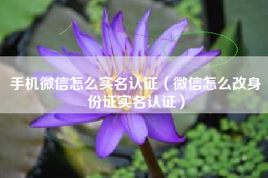 手机微信怎么实名认证（微信怎么改身份证实名认证）
