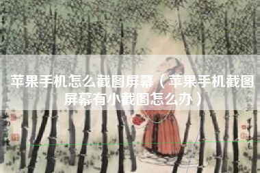 苹果手机怎么截图屏幕（苹果手机截图屏幕有小截图怎么办）