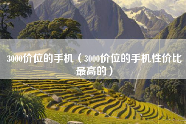 3000价位的手机（3000价位的手机性价比最高的）