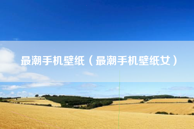 最潮手机壁纸（最潮手机壁纸女）