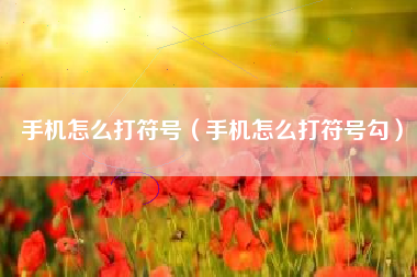 手机怎么打符号（手机怎么打符号勾）