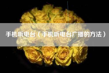 手机听电台（手机听电台广播的方法）