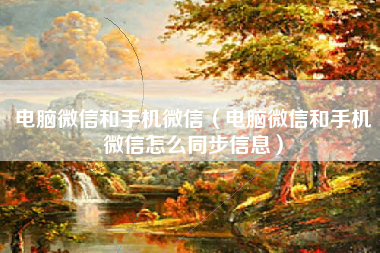 电脑微信和手机微信（电脑微信和手机微信怎么同步信息）