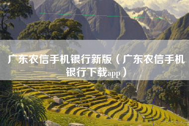 广东农信手机银行新版（广东农信手机银行下载app）
