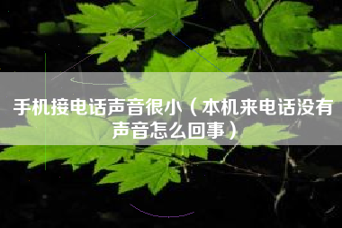 手机接电话声音很小（本机来电话没有声音怎么回事）