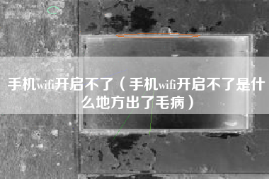 手机wifi开启不了（手机wifi开启不了是什么地方出了毛病）