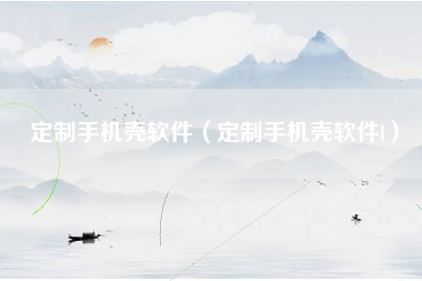 定制手机壳软件（定制手机壳软件l）