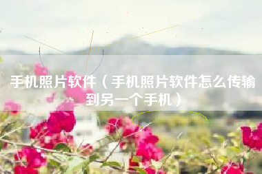 手机照片软件（手机照片软件怎么传输到另一个手机）