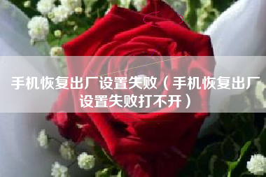手机恢复出厂设置失败（手机恢复出厂设置失败打不开）