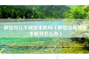 微信可以不绑定手机吗（微信没有绑定手机号怎么办）