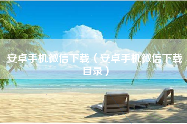 安卓手机微信下载（安卓手机微信下载目录）