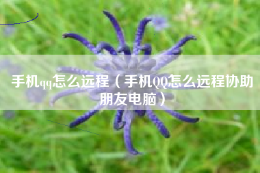手机qq怎么远程（手机QQ怎么远程协助朋友电脑）