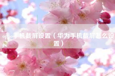 oppo手机截屏设置（华为手机截屏怎么设置）