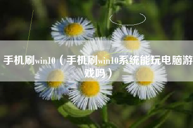手机刷win10（手机刷win10系统能玩电脑游戏吗）