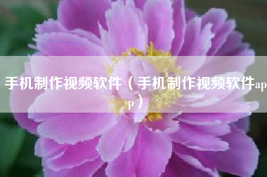 手机制作视频软件（手机制作视频软件app）