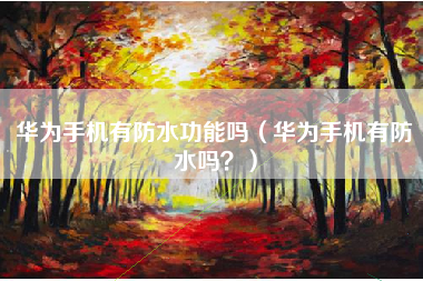 华为手机有防水功能吗（华为手机有防水吗？）