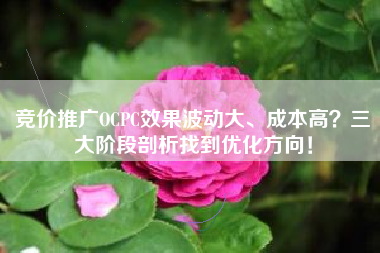 竞价推广OCPC效果波动大、成本高？三大阶段剖析找到优化方向！