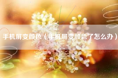 手机屏变颜色（手机屏变颜色了怎么办）