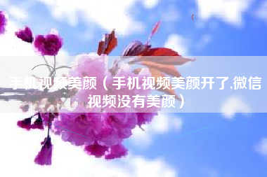 手机视频美颜（手机视频美颜开了,微信视频没有美颜）
