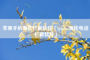 苹果手机骚扰拦截软件（iphone骚扰电话拦截软件）