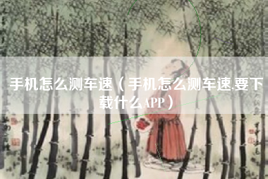 手机怎么测车速（手机怎么测车速,要下载什么APP）