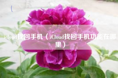 icloud找回手机（iCloud找回手机功能在哪里）