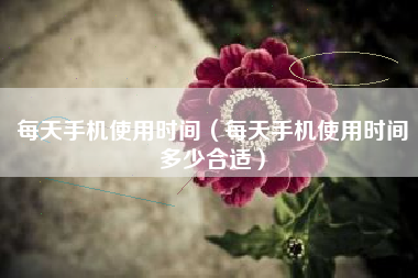 每天手机使用时间（每天手机使用时间多少合适）