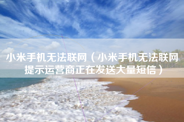 小米手机无法联网（小米手机无法联网 提示运营商正在发送大量短信）