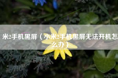 米2手机黑屏（小米2手机黑屏无法开机怎么办）