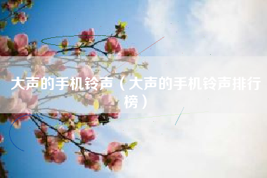 大声的手机铃声（大声的手机铃声排行榜）
