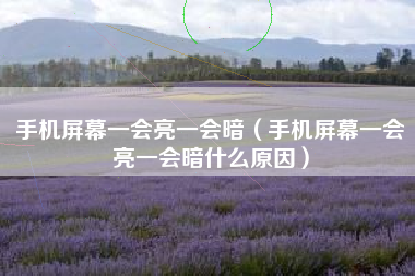 手机屏幕一会亮一会暗（手机屏幕一会亮一会暗什么原因）