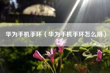华为手机手环（华为手机手环怎么用）