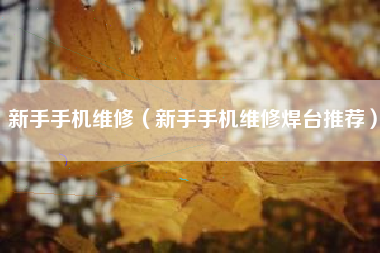 新手手机维修（新手手机维修焊台推荐）
