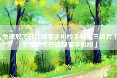 免播放器在线观看手机版手机看三级片「免播放器在线观看手机版」