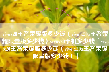 vivox20王者荣耀版多少钱（vivo x20a王者荣耀限量版多少钱）vivox20手机多少钱「vivox20王者荣耀版多少钱（vivo x20a王者荣耀限量版多少钱）」