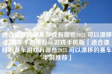 适合漂移的赛车游戏有哪些2023 可以漂移的赛车手游推荐ufc游戏手机版「适合漂移的赛车游戏有哪些2023 可以漂移的赛车手游推荐」