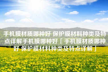 手机膜材质哪种好 保护膜材料种类及特点详解手机膜哪种好「手机膜材质哪种好 保护膜材料种类及特点详解」