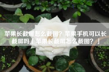 苹果长截屏怎么截图？苹果手机可以长截屏吗「苹果长截屏怎么截图？」