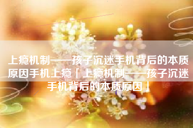上瘾机制——孩子沉迷手机背后的本质原因手机上瘾「上瘾机制——孩子沉迷手机背后的本质原因」