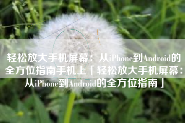 轻松放大手机屏幕：从iPhone到Android的全方位指南手机上「轻松放大手机屏幕：从iPhone到Android的全方位指南」