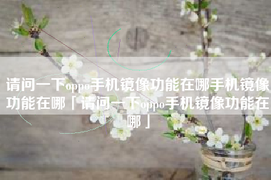 请问一下oppo手机镜像功能在哪手机镜像功能在哪「请问一下oppo手机镜像功能在哪」