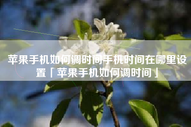 苹果手机如何调时间手机时间在哪里设置「苹果手机如何调时间」